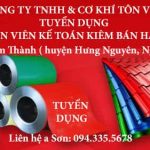 TUYỂN NHÂN VIÊN KẾ TOÁN KIÊM BÁN HÀNG – CT CƠ KHÍ TÔN VHS